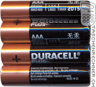 4 Stück Alkaline Batterien Typ: AAA/LR03 (1.5V)